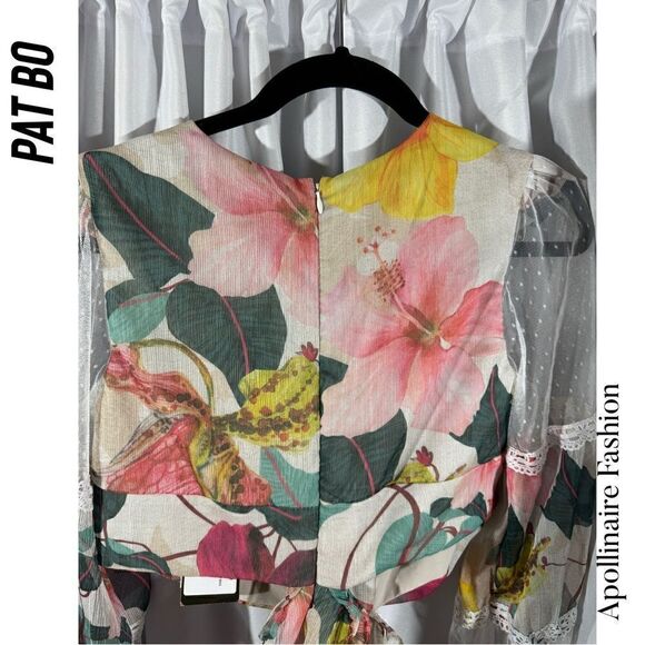 PAT BO HIBISCUS LACE TRIM CUT OUT MAXI DRESS IN VANILLA NWT SIZE 10 RARE - Picture 3 of 11